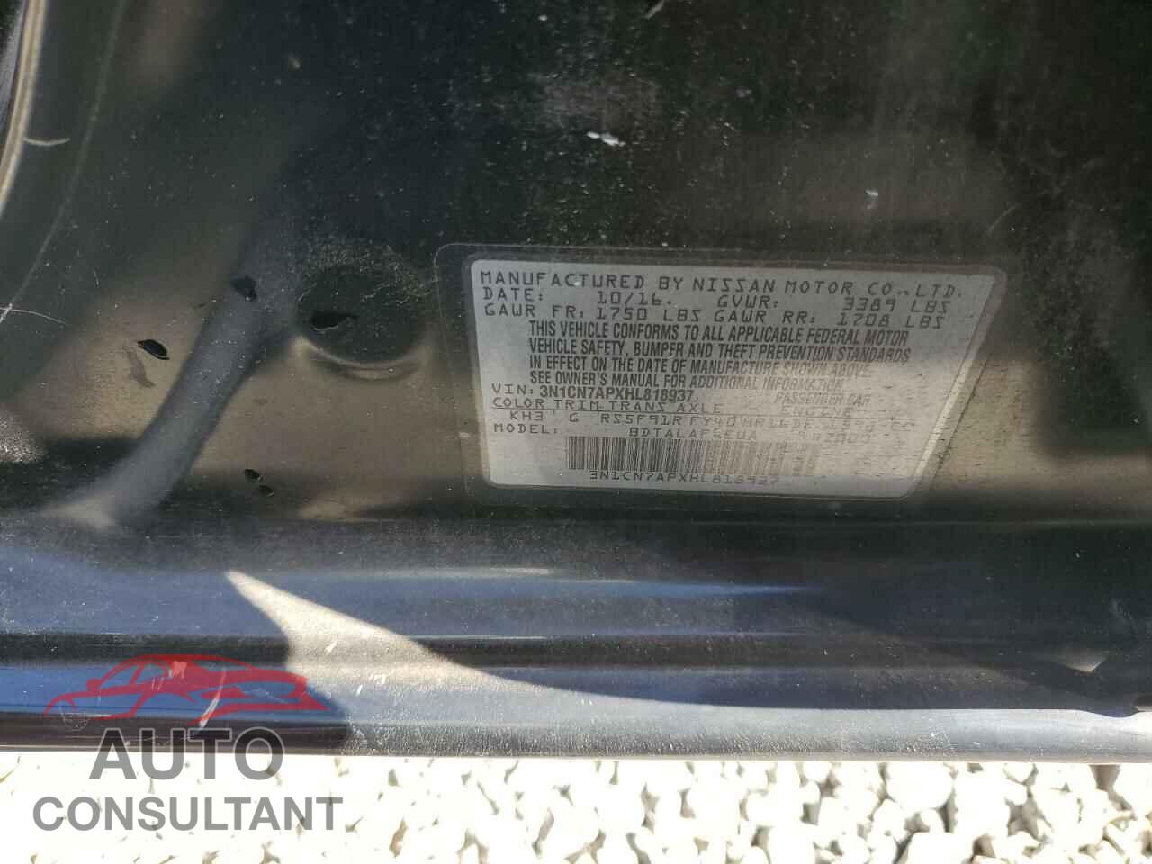 NISSAN VERSA 2017 - 3N1CN7APXHL818937