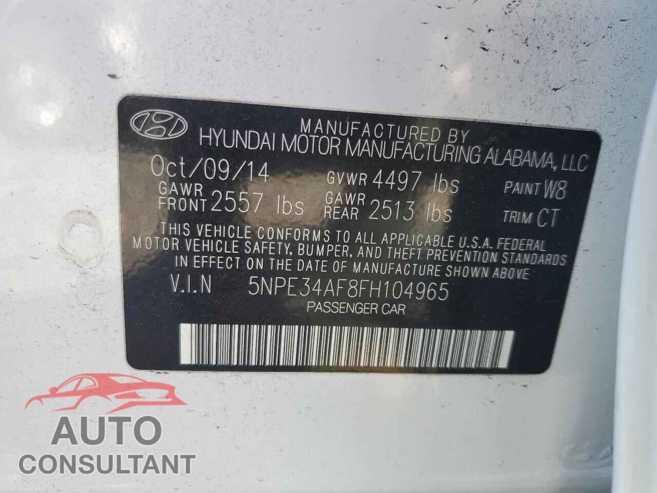 HYUNDAI SONATA 2015 - 5NPE34AF8FH104965