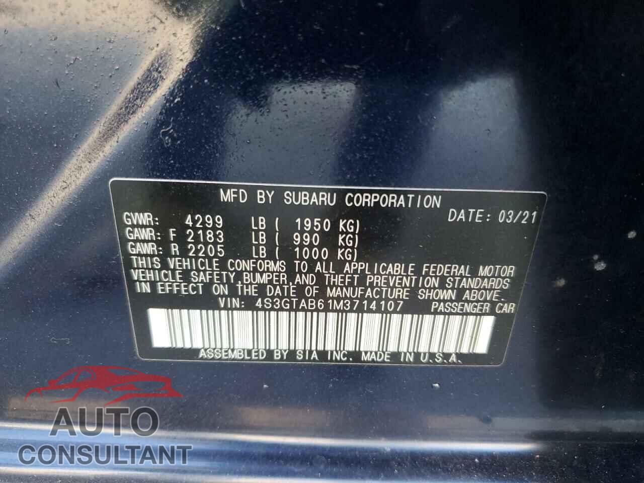 SUBARU IMPREZA 2021 - 4S3GTAB61M3714107