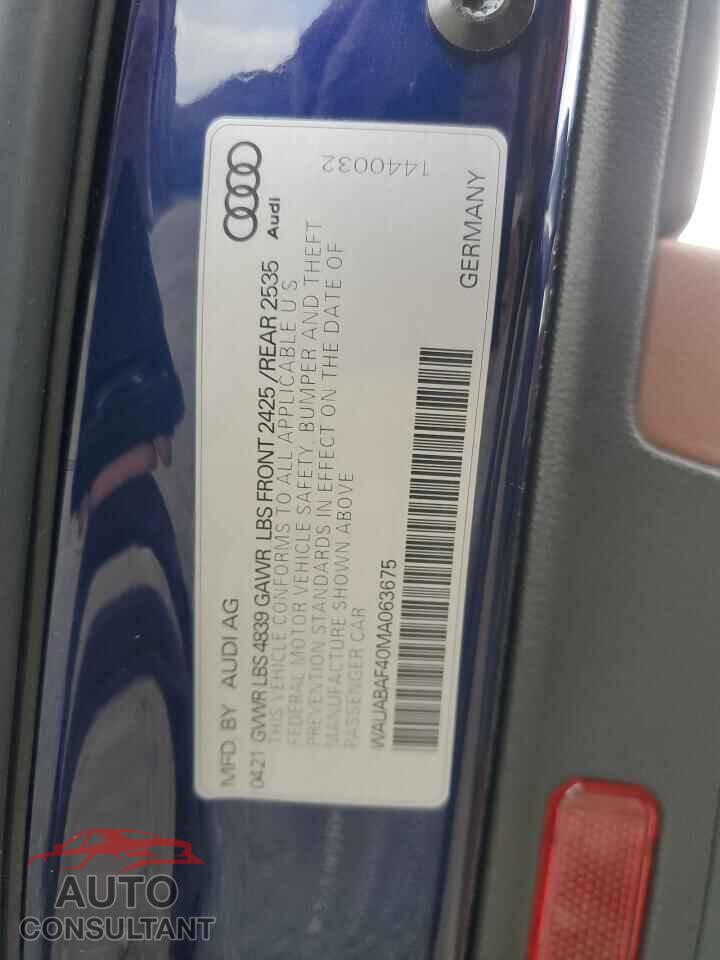 AUDI A4 2021 - WAUABAF40MA063675