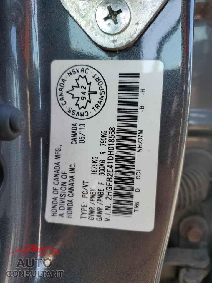 HONDA CIVIC 2013 - 2HGFB2E41DH018568