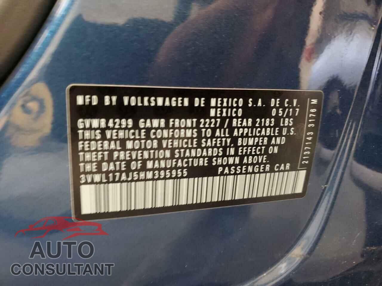 VOLKSWAGEN JETTA 2017 - 3VWL17AJ5HM395955