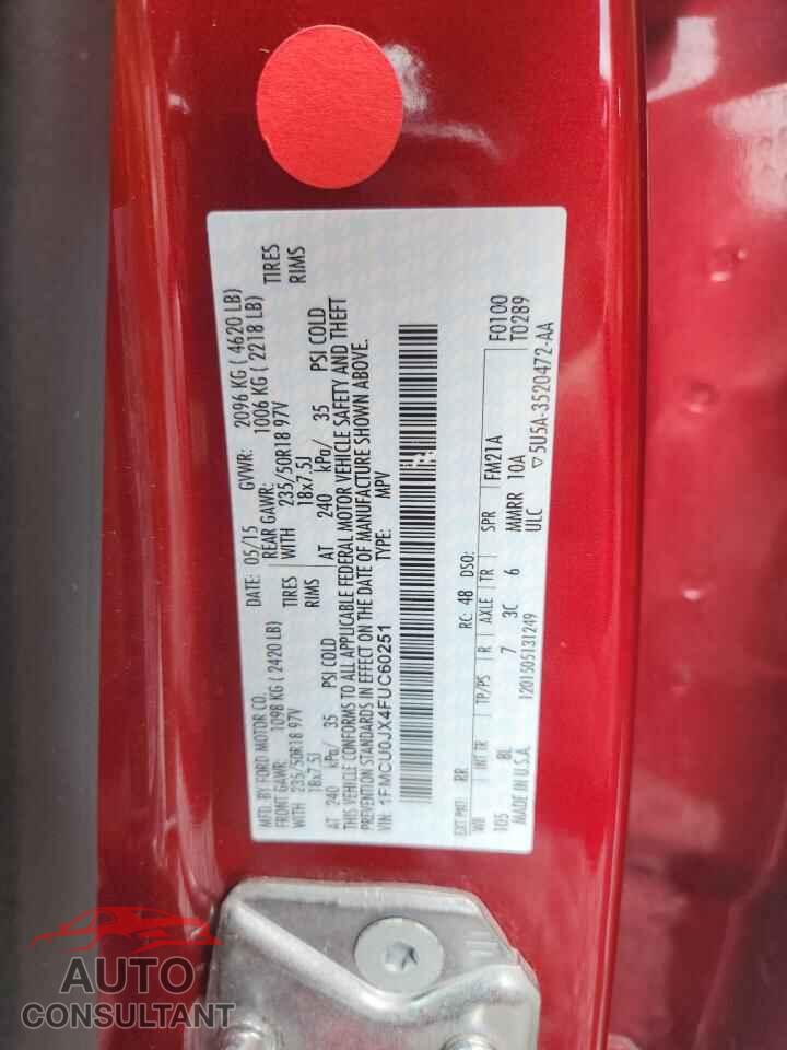 FORD ESCAPE 2015 - 1FMCU0JX4FUC60251