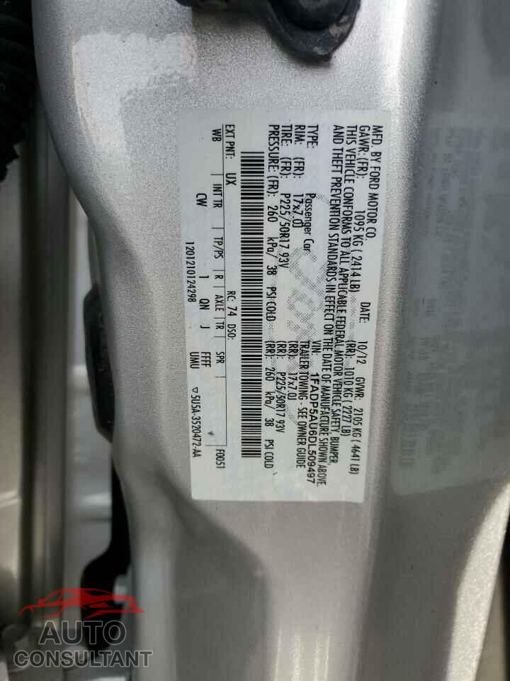 FORD CMAX 2013 - 1FADP5AU6DL509497