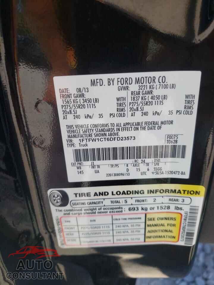 FORD F-150 2013 - 1FTFW1CT6DFD23573