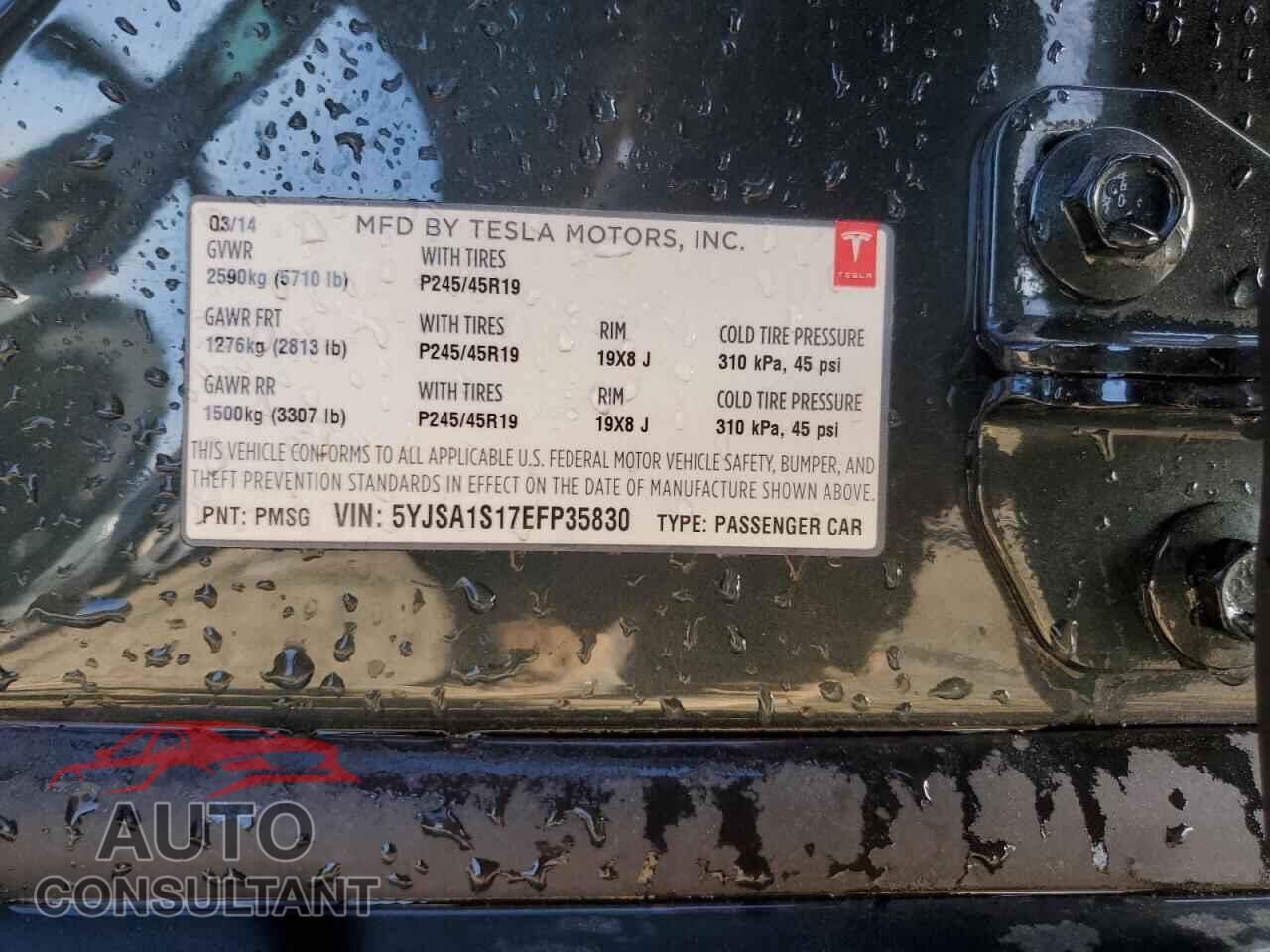 TESLA MODEL S 2014 - 5YJSA1S17EFP35830