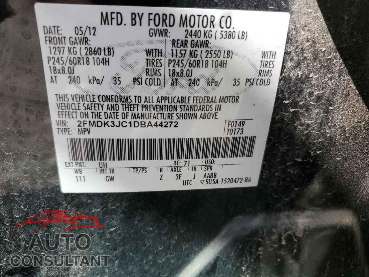 FORD EDGE 2013 - 2FMDK3JC1DBA44272