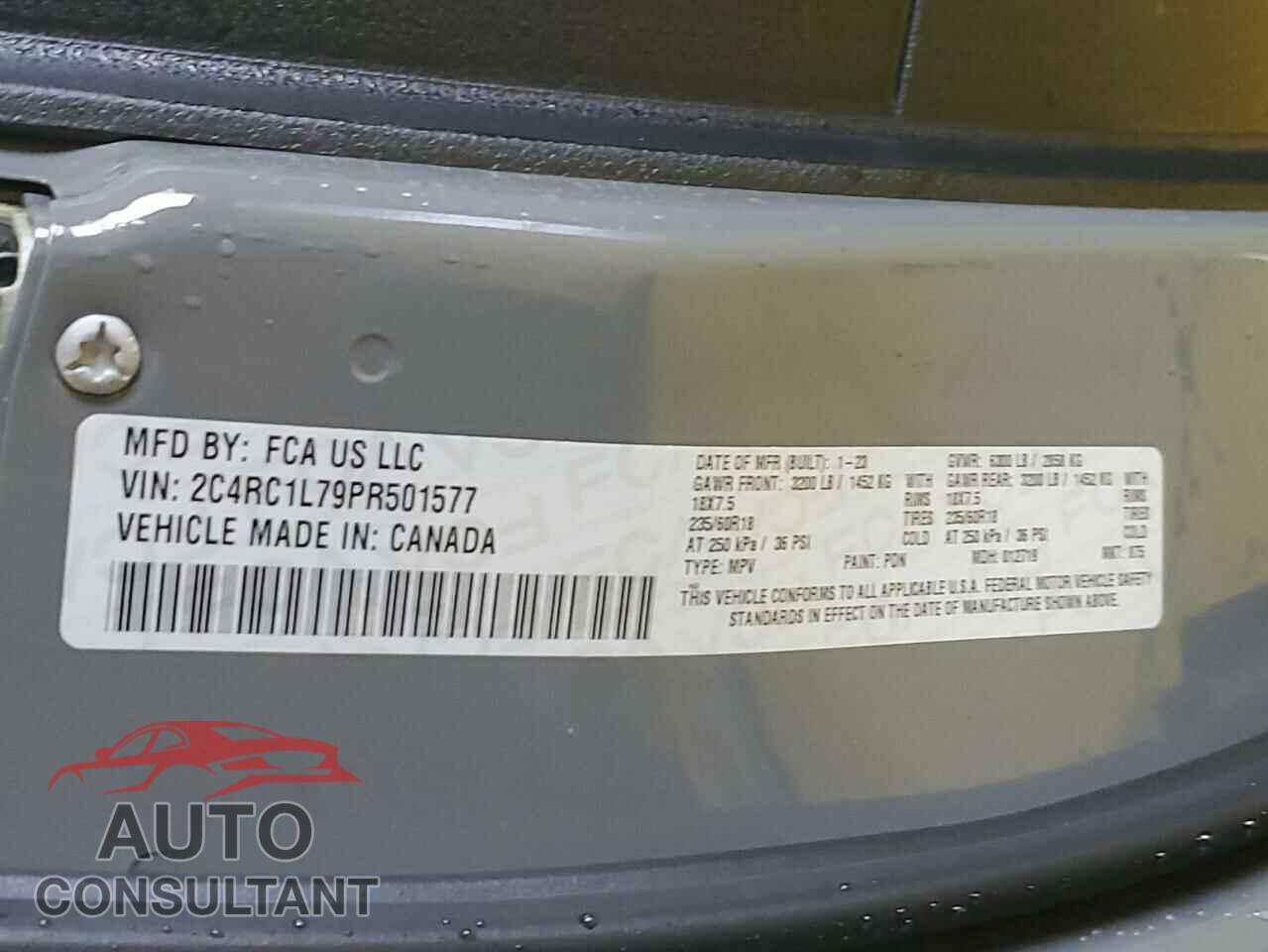 CHRYSLER PACIFICA 2023 - 2C4RC1L79PR501577