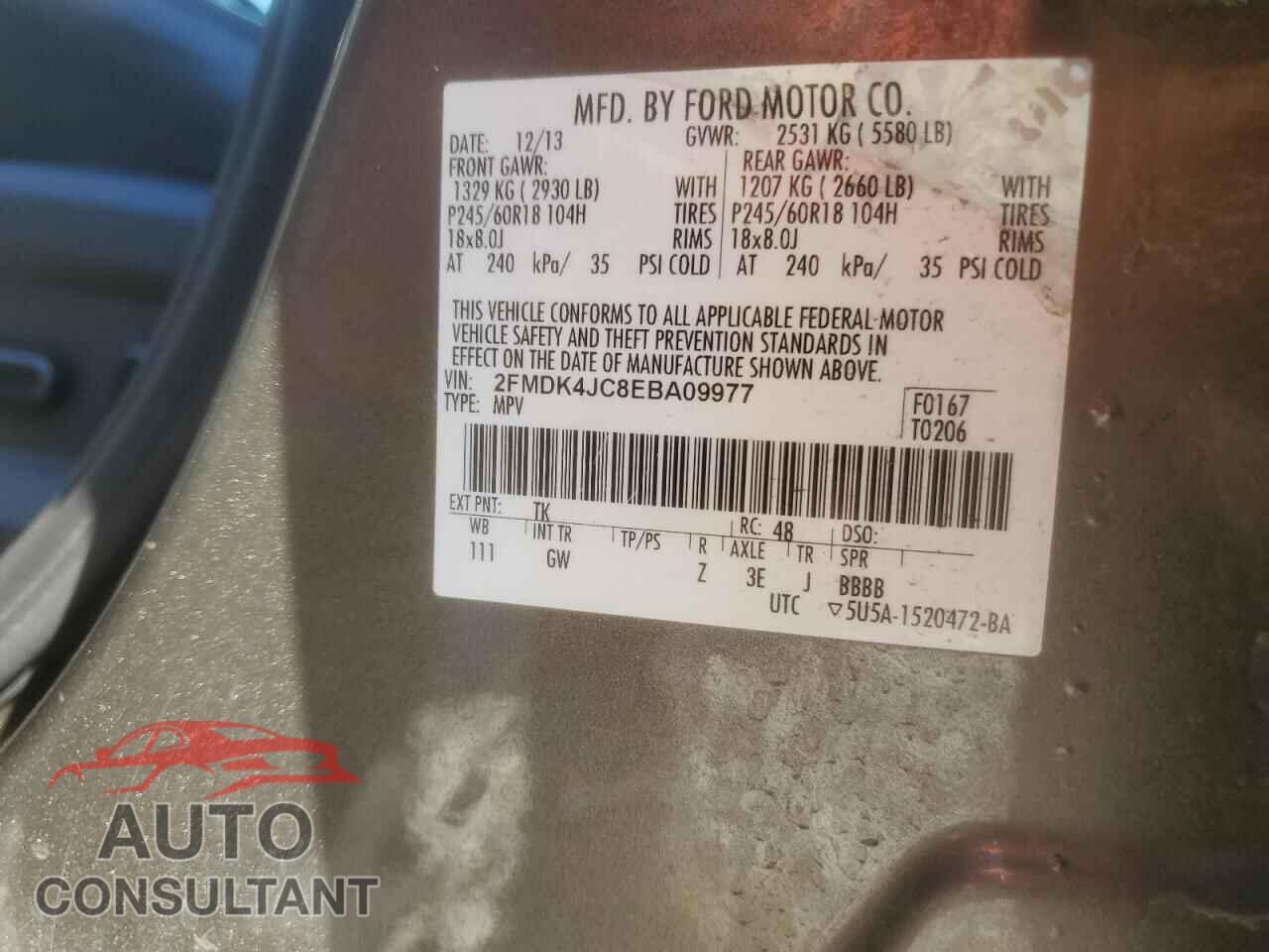 FORD EDGE 2014 - 2FMDK4JC8EBA09977