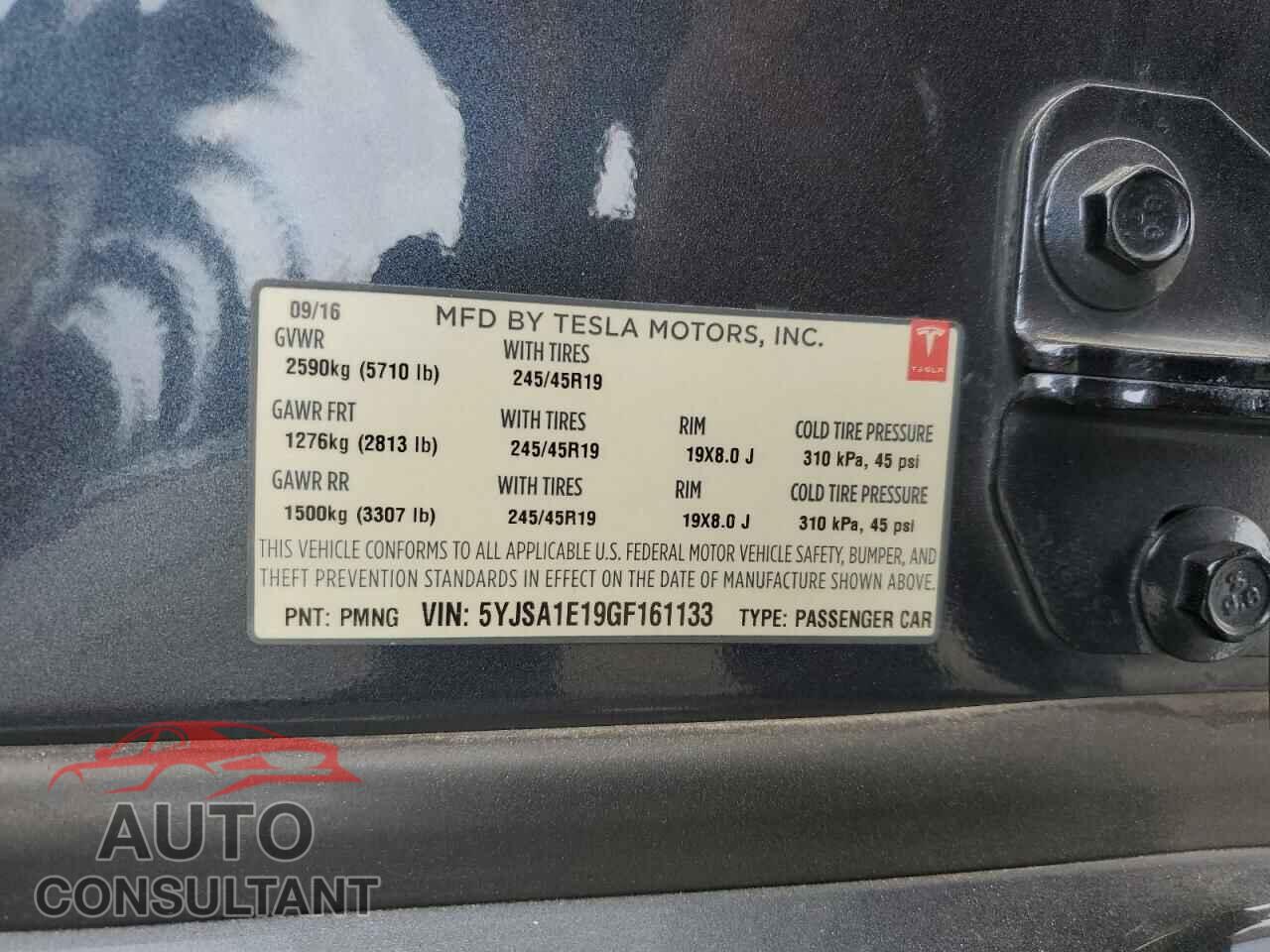 TESLA MODEL S 2016 - 5YJSA1E19GF161133