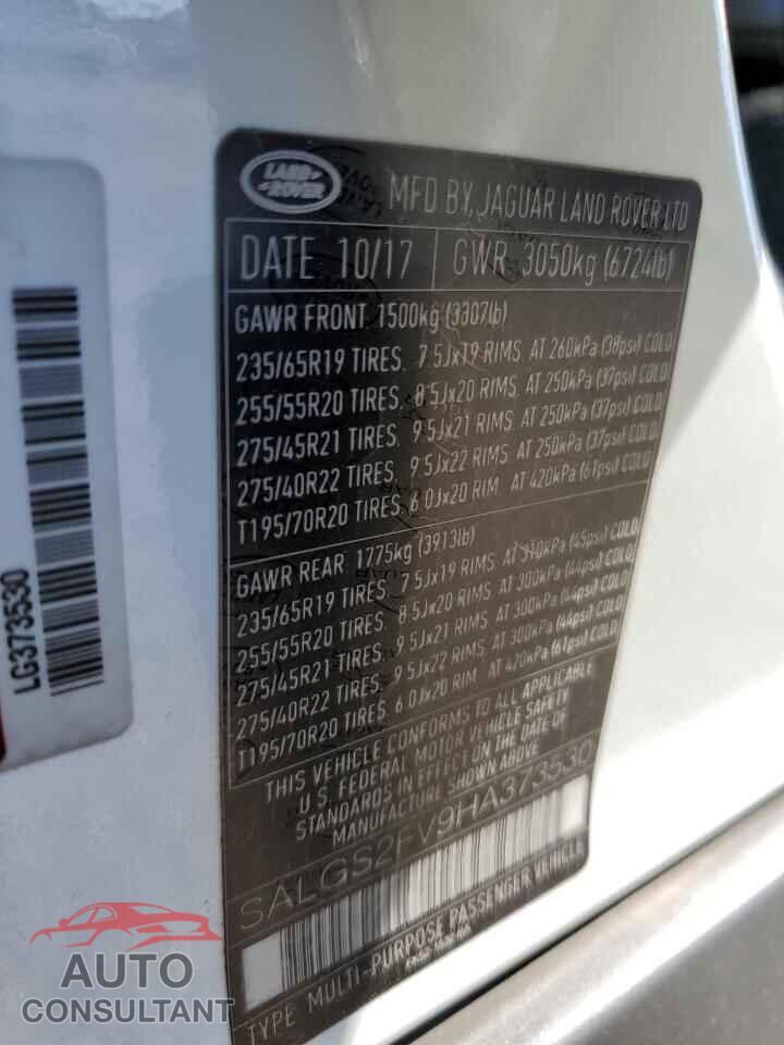 LAND ROVER RANGEROVER 2017 - SALGS2FV9HA373530