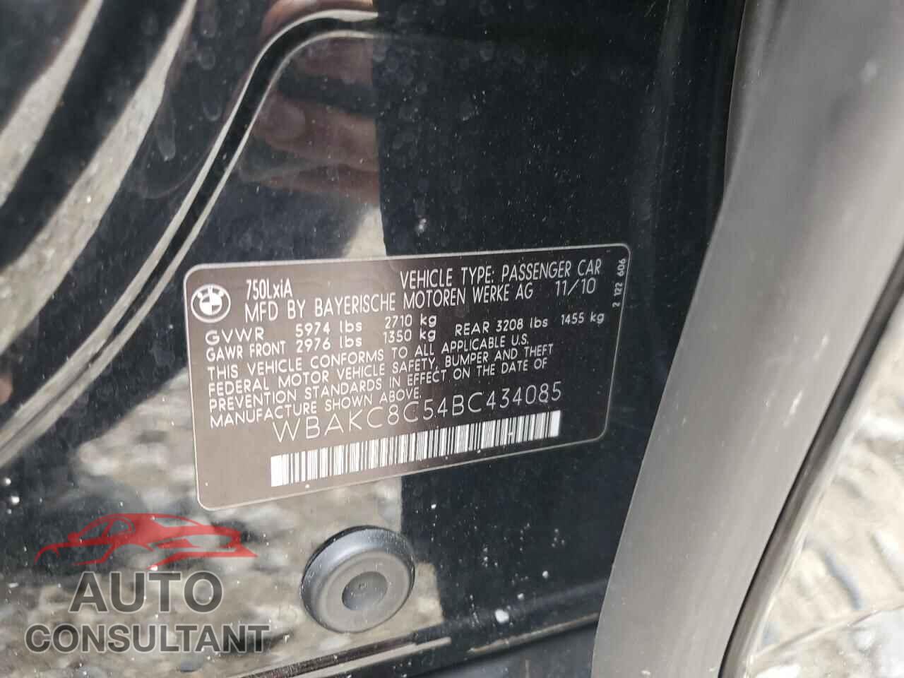 BMW 7 SERIES 2011 - WBAKC8C54BC434085