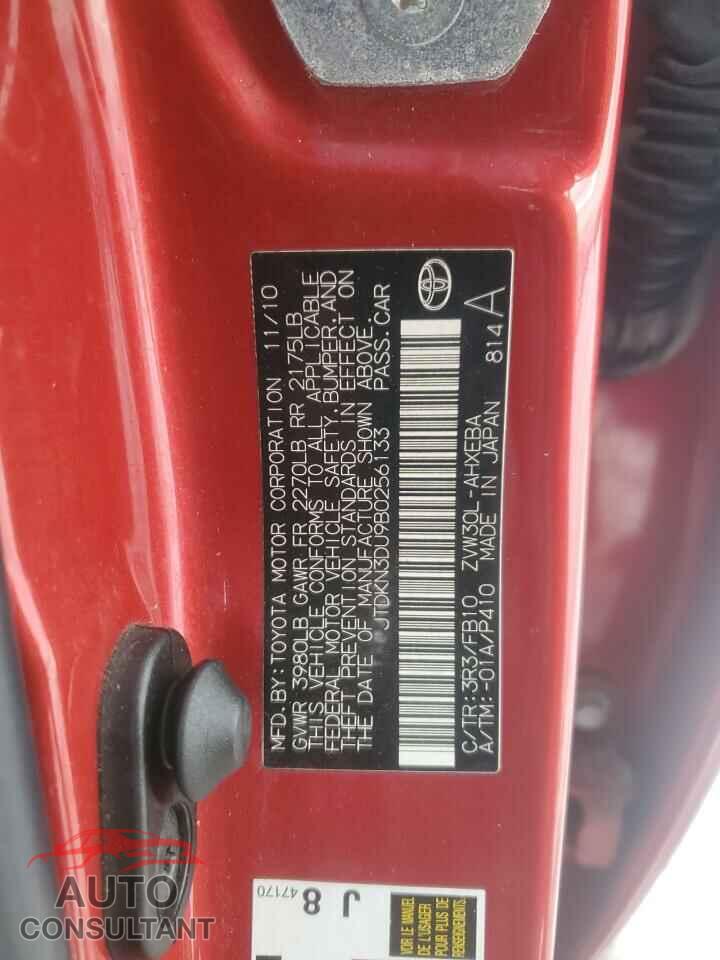 TOYOTA PRIUS 2012 - JTDKN3DU9B0256133
