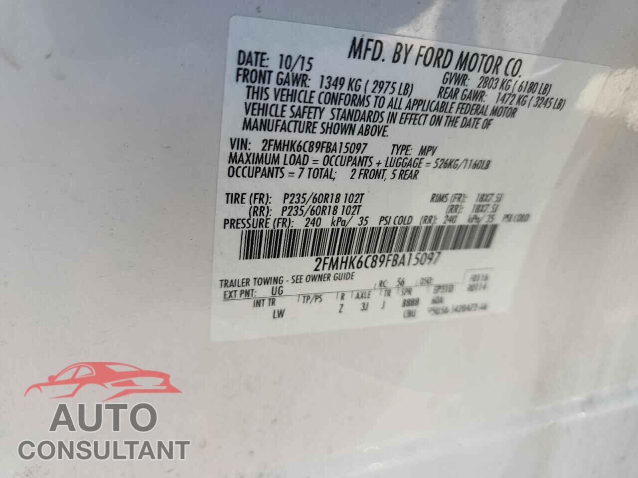 FORD FLEX 2015 - 2FMHK6C89FBA15097