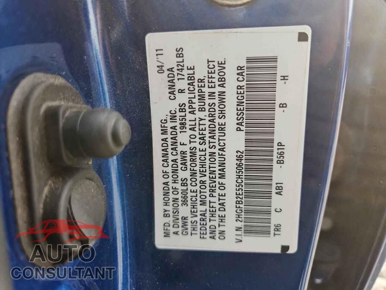 HONDA CIVIC 2012 - 2HGFB2E55CH506462