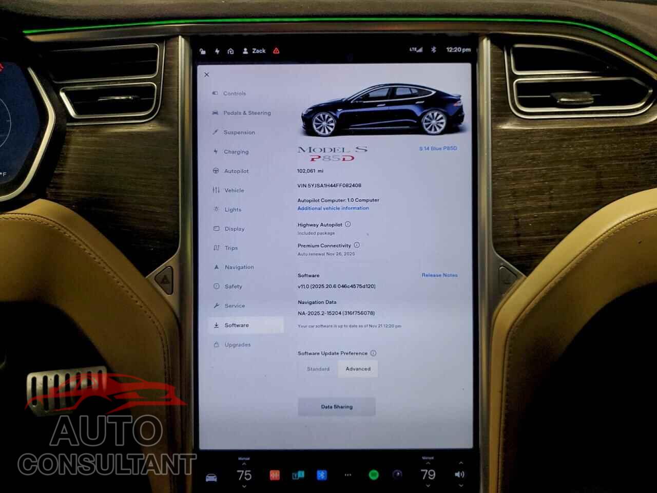 TESLA MODEL S 2015 - 5YJSA1H44FF082408