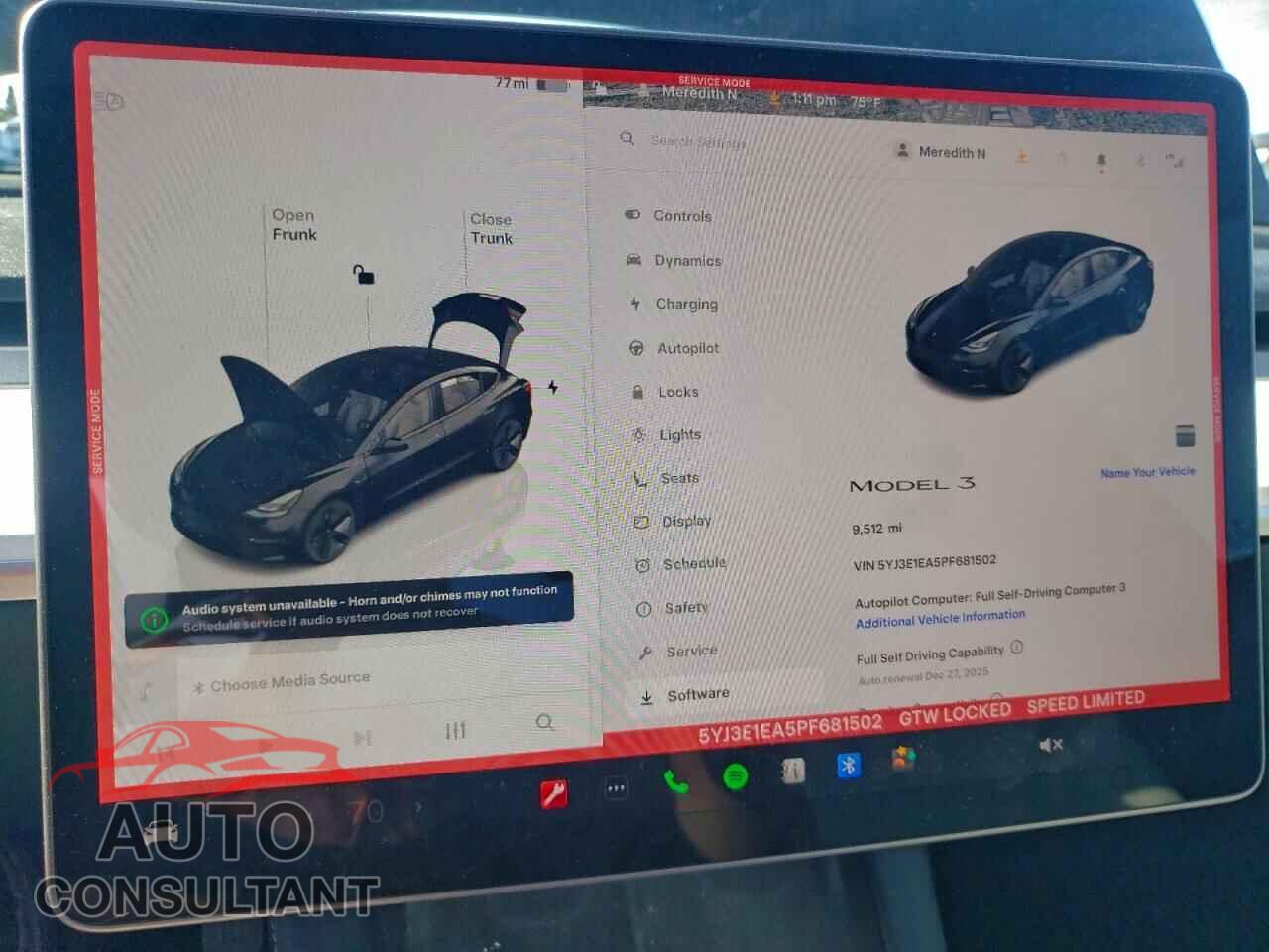 TESLA MODEL 3 2023 - 5YJ3E1EA5PF681502