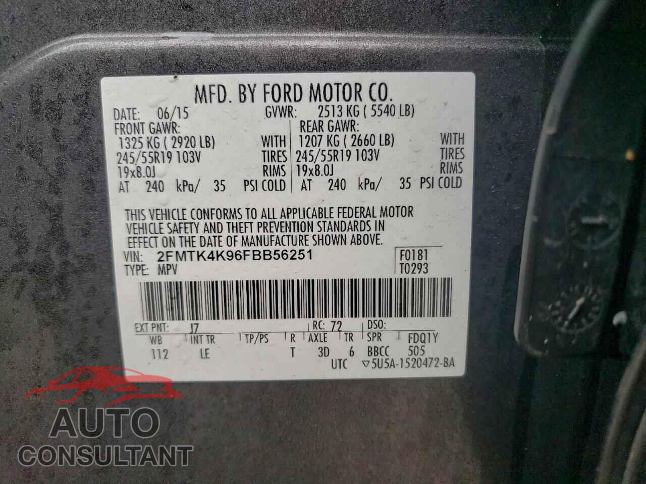 FORD EDGE 2015 - 2FMTK4K96FBB56251