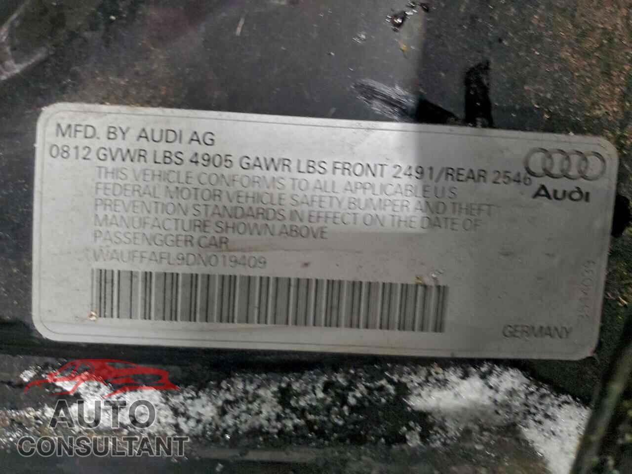 AUDI A4 2013 - WAUFFAFL9DN019409