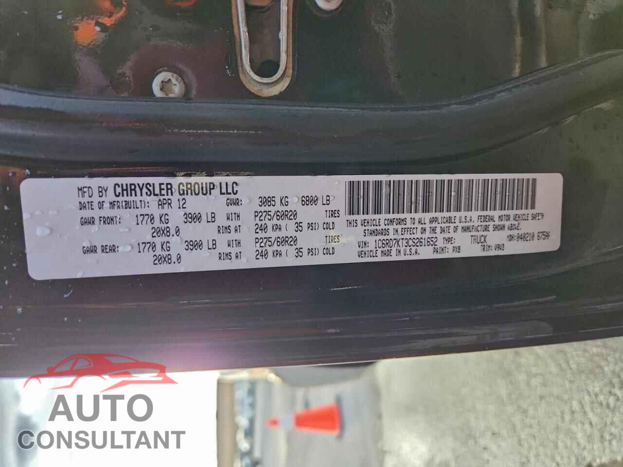 DODGE RAM 1500 2012 - 1C6RD7KT3CS261652