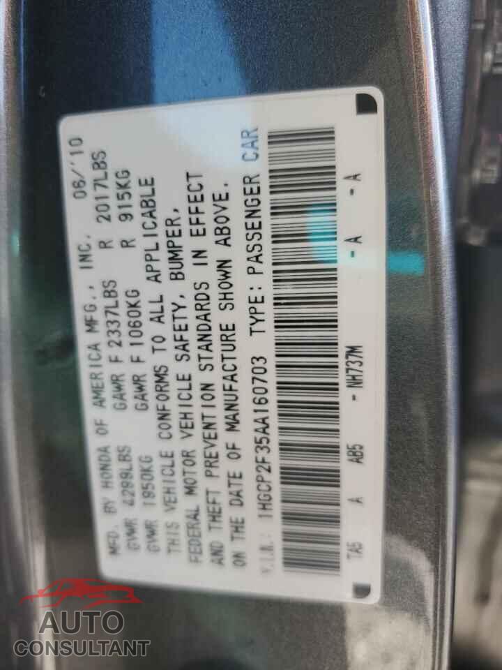 HONDA ACCORD 2010 - 1HGCP2F35AA160703