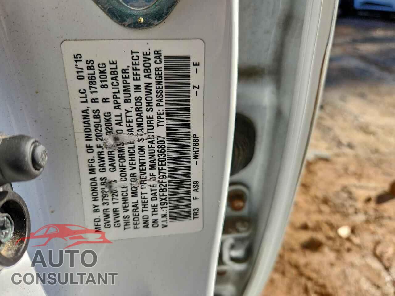 HONDA CIVIC 2015 - 19XFB2F97FE036807