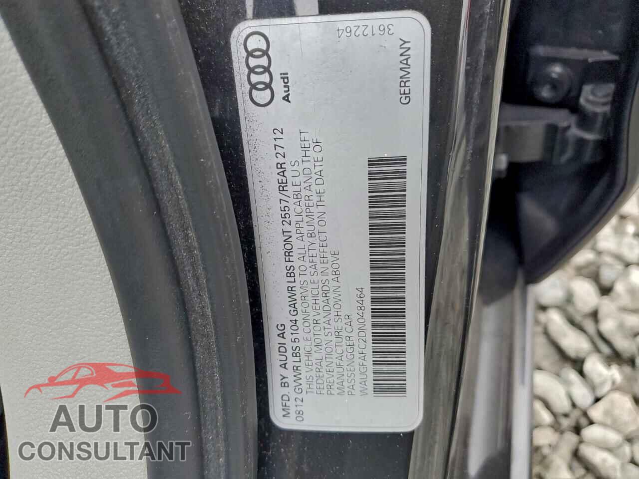AUDI A6 2013 - WAUGFAFC2DN048464