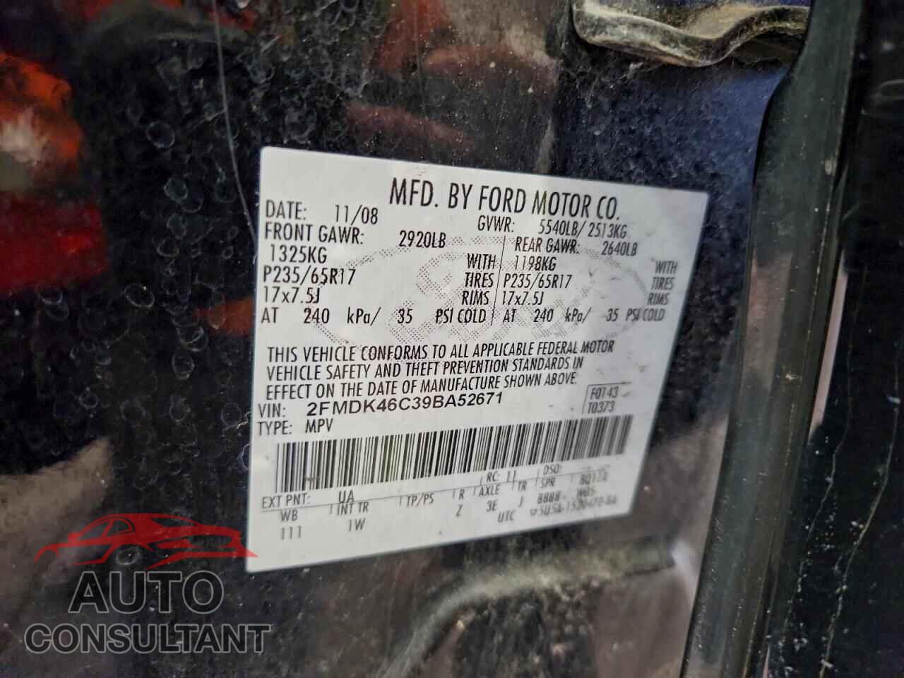 FORD EDGE 2009 - 2FMDK46C39BA52671
