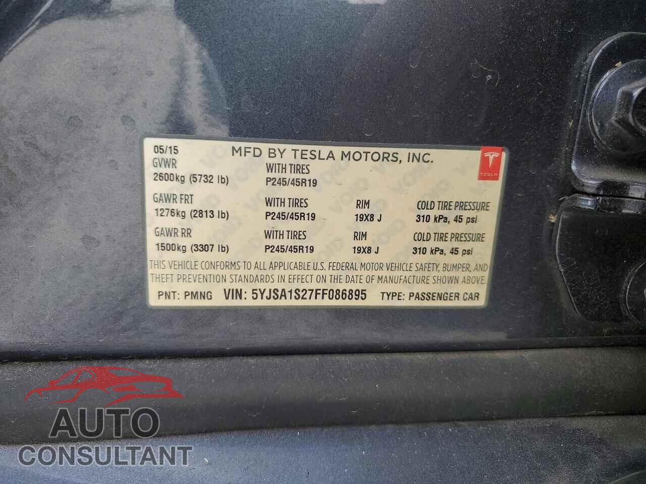 TESLA MODEL S 2015 - 5YJSA1S27FF086895