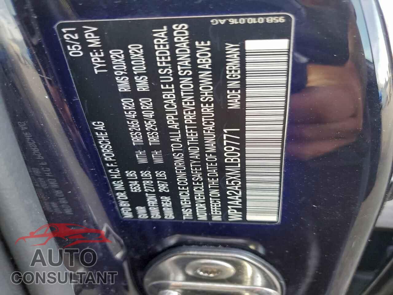 PORSCHE MACAN 2021 - WP1AA2A5XMLB09771