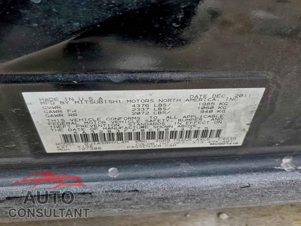 MITSUBISHI GALANT 2012 - 4A32B3FF0CE014775