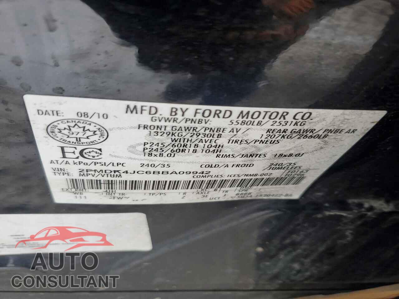 FORD EDGE 2011 - 2FMDK4JC6BBA09942