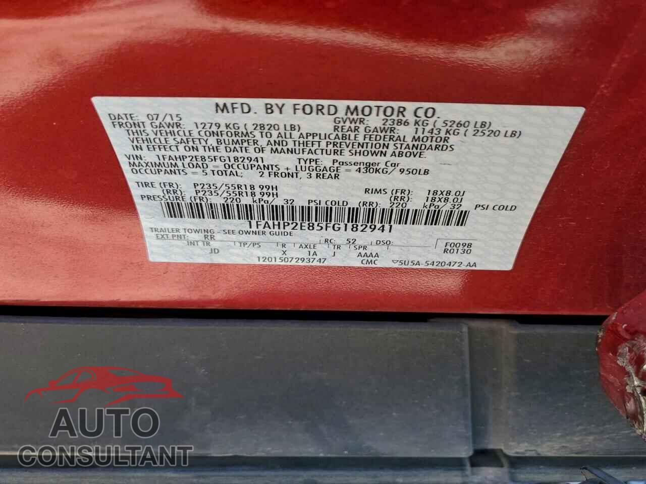 FORD TAURUS 2015 - 1FAHP2E85FG182941