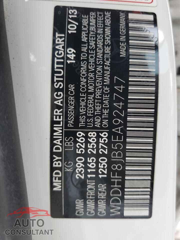 MERCEDES-BENZ E-CLASS 2014 - WDDHF8JB5EA924747
