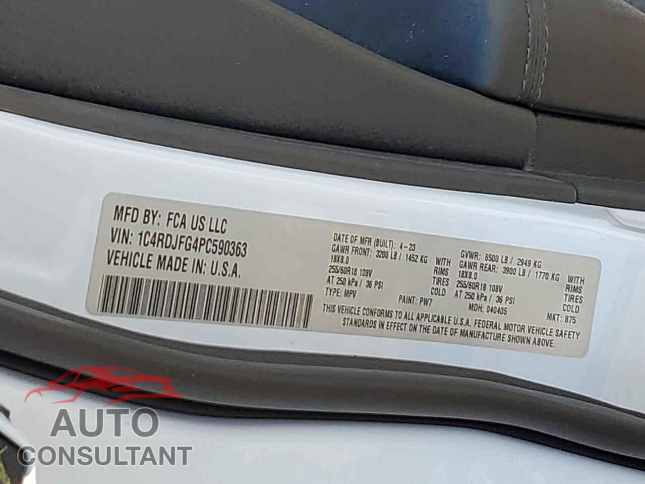 DODGE DURANGO 2023 - 1C4RDJFG4PC590363