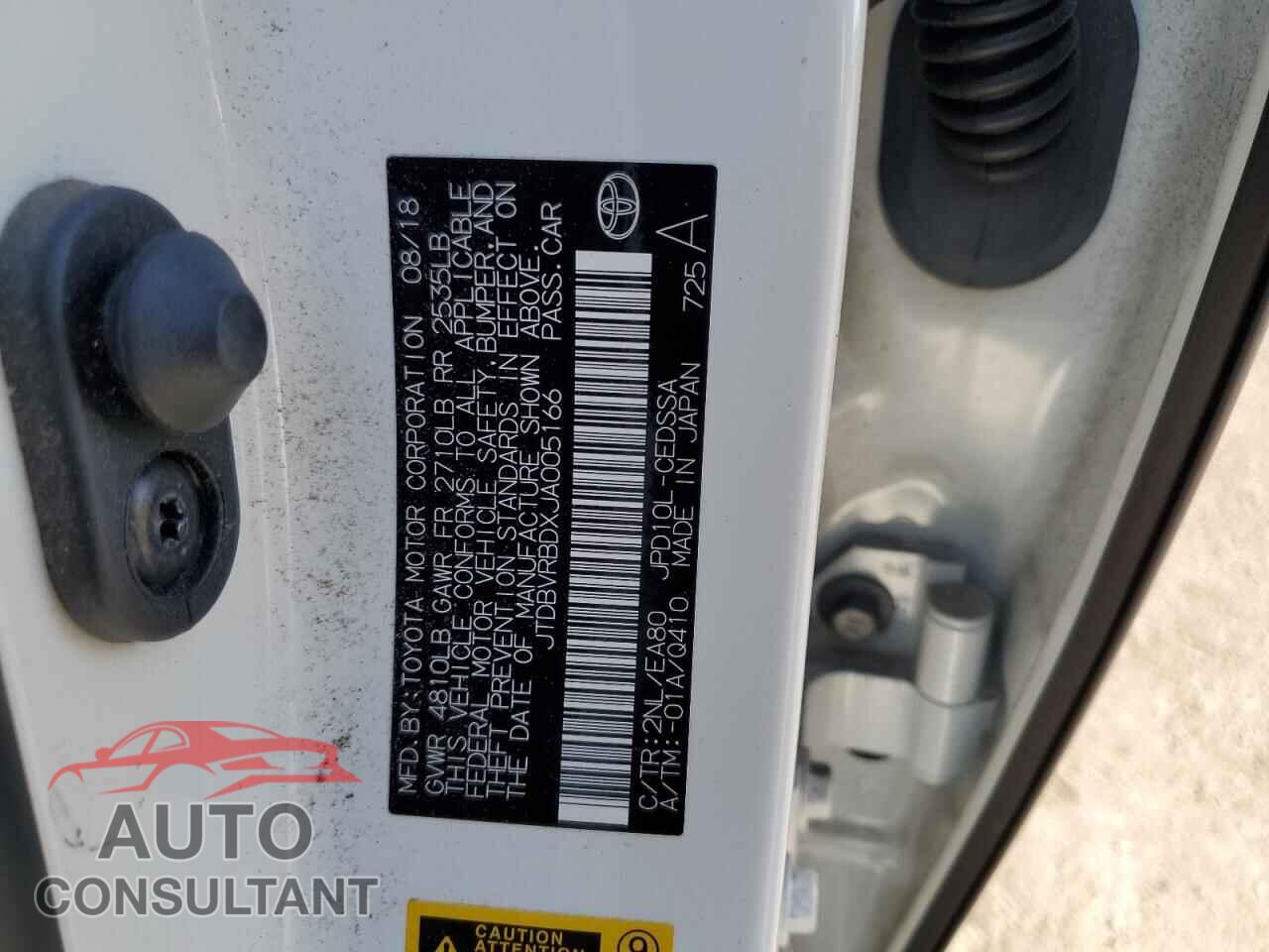 TOYOTA MIRAI 2018 - JTDBVRBDXJA005166