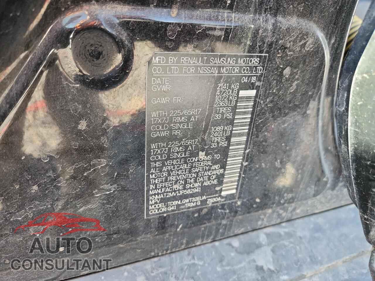 NISSAN ROGUE 2018 - KNMAT2MV1JP582941