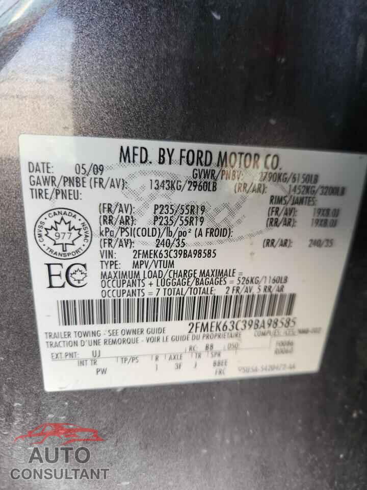 FORD FLEX 2009 - 2FMEK63C39BA98585