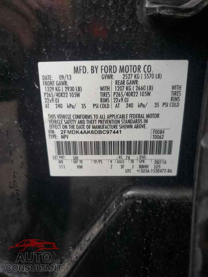 FORD EDGE 2013 - 2FMDK4AK6DBC97441