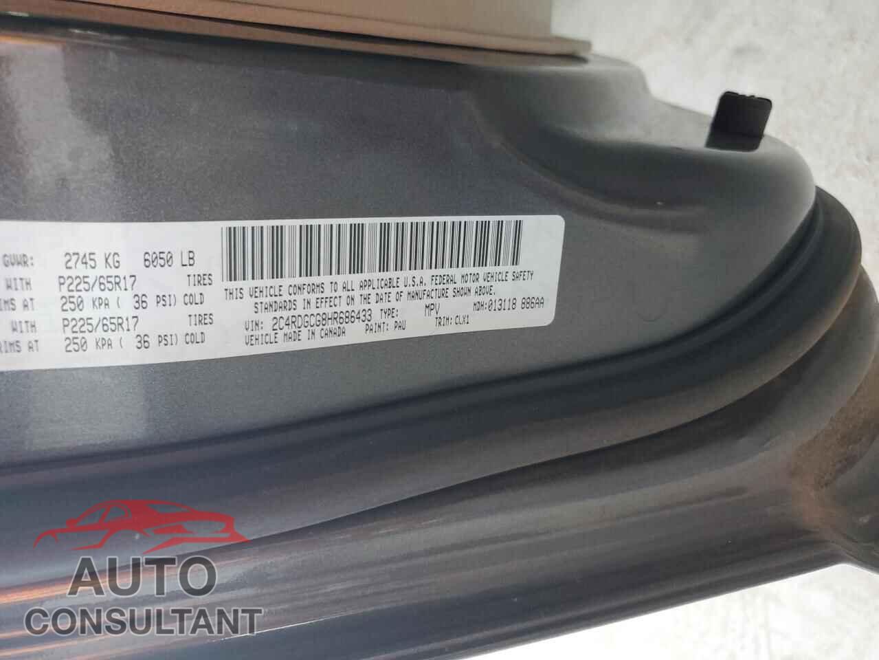 DODGE CARAVAN 2017 - 2C4RDGCG8HR686433