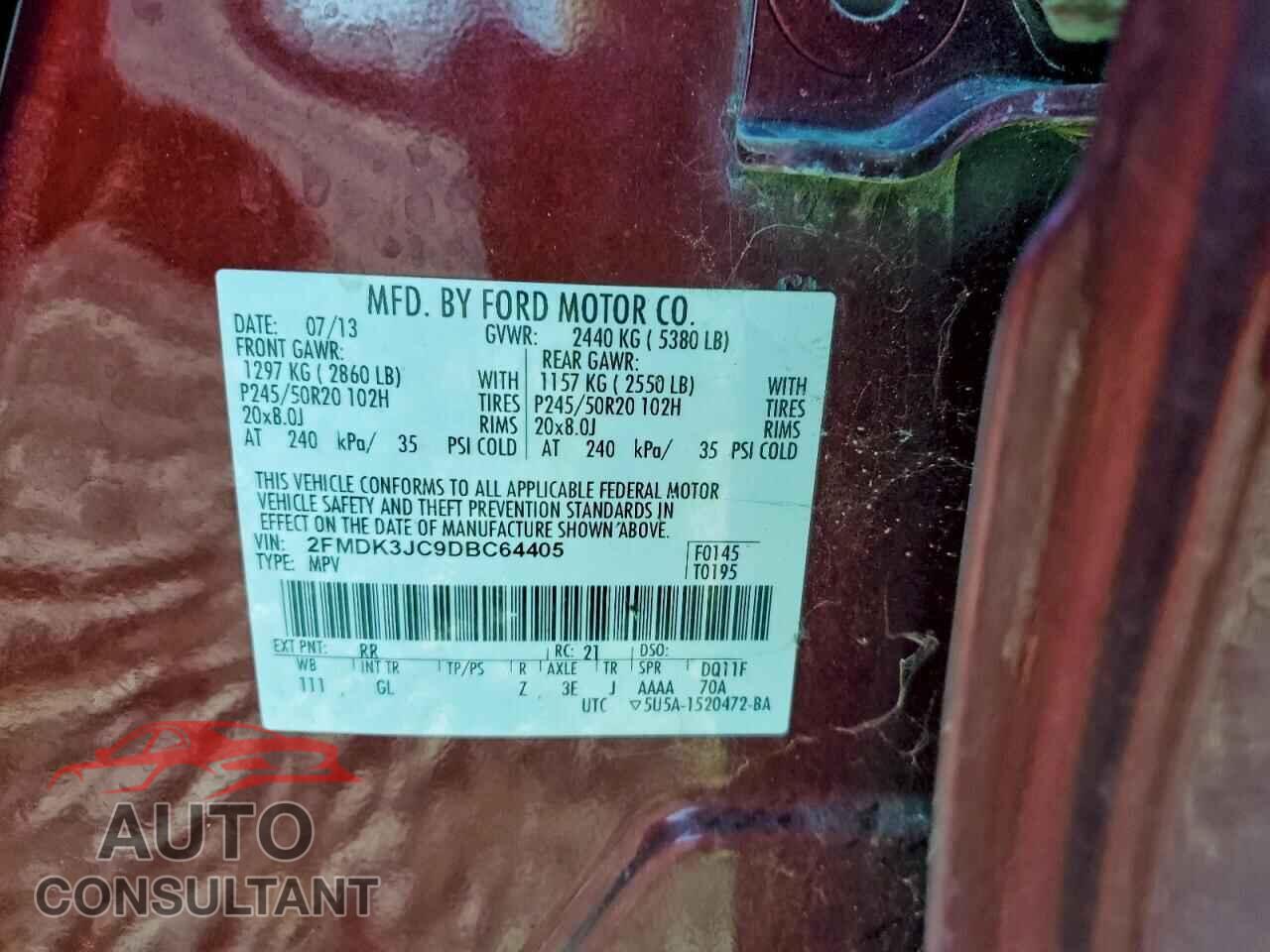 FORD EDGE 2013 - 2FMDK3JC9DBC64405