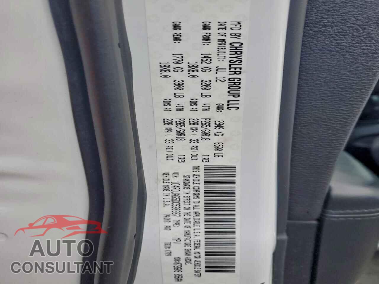 DODGE DURANGO 2013 - 1C4RDJAG5DC530367