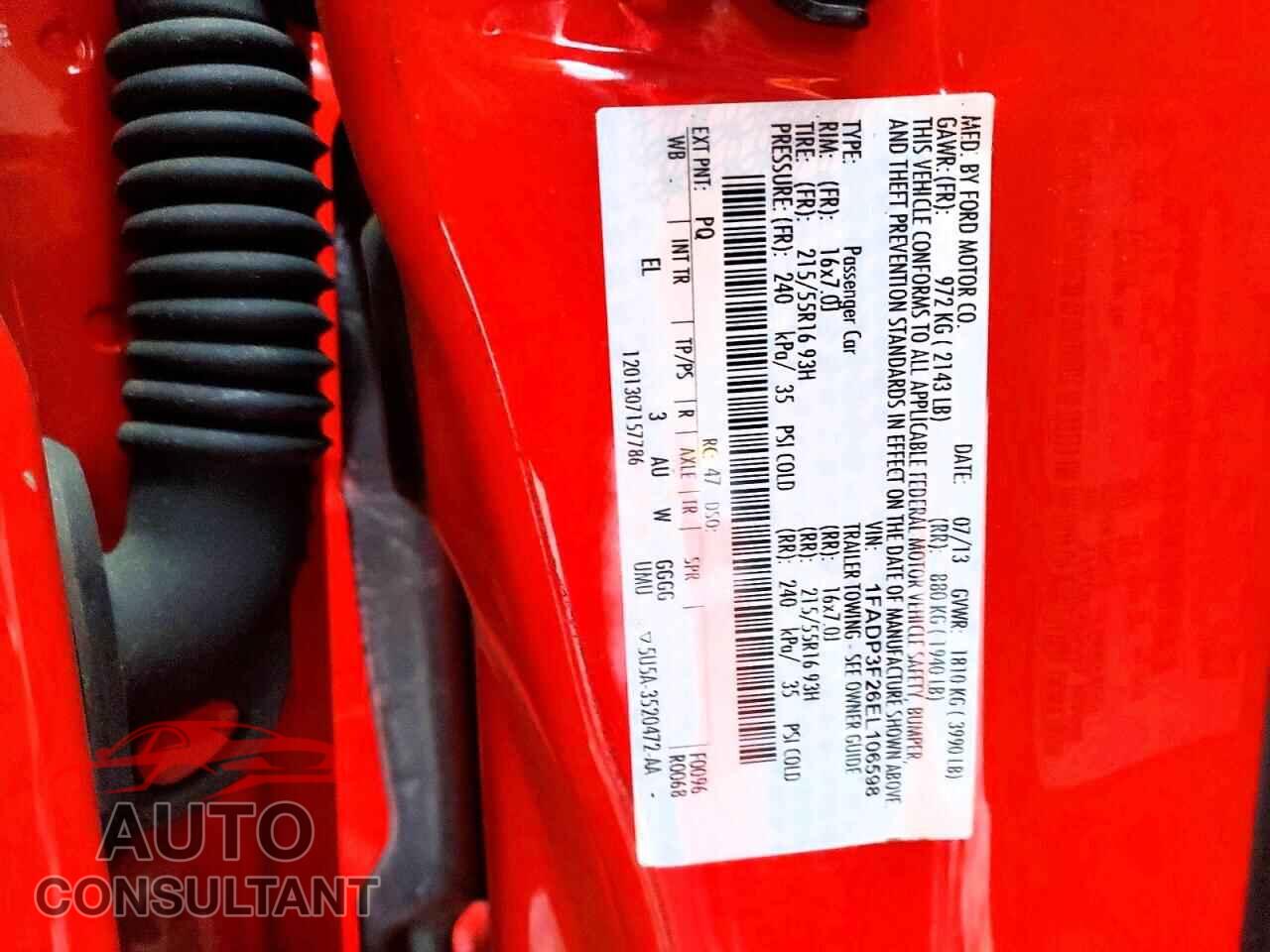 FORD FOCUS 2014 - 1FADP3F26EL106598