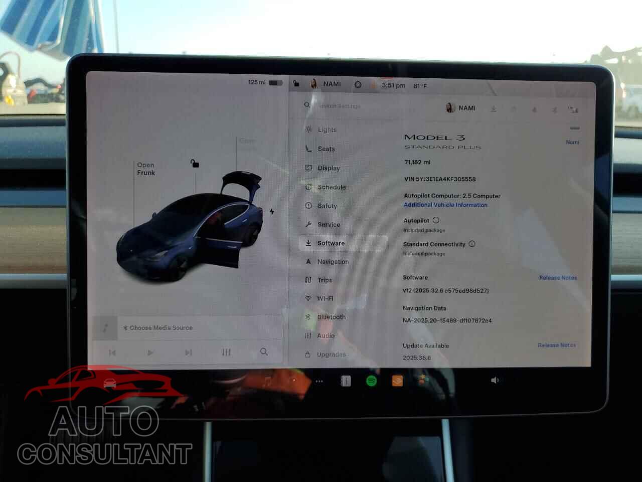 TESLA MODEL 3 2019 - 5YJ3E1EA4KF305558