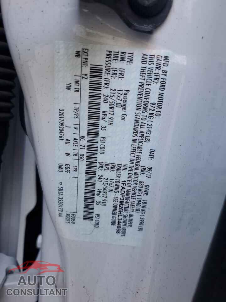 FORD FOCUS 2017 - 1FADP3M26HL344068