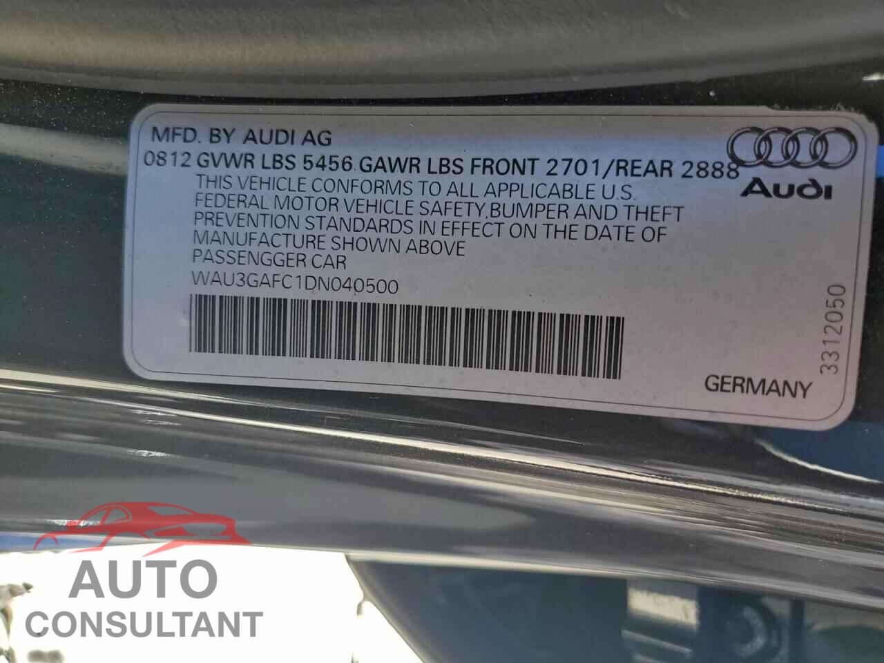 AUDI A7 2013 - WAU3GAFC1DN040500