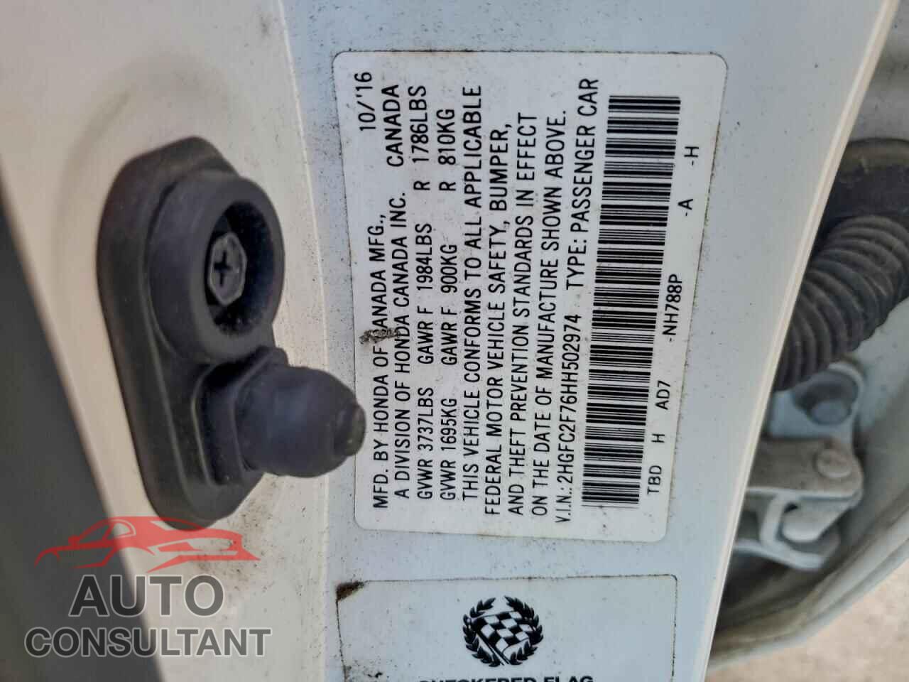 HONDA CIVIC 2017 - 2HGFC2F76HH502974