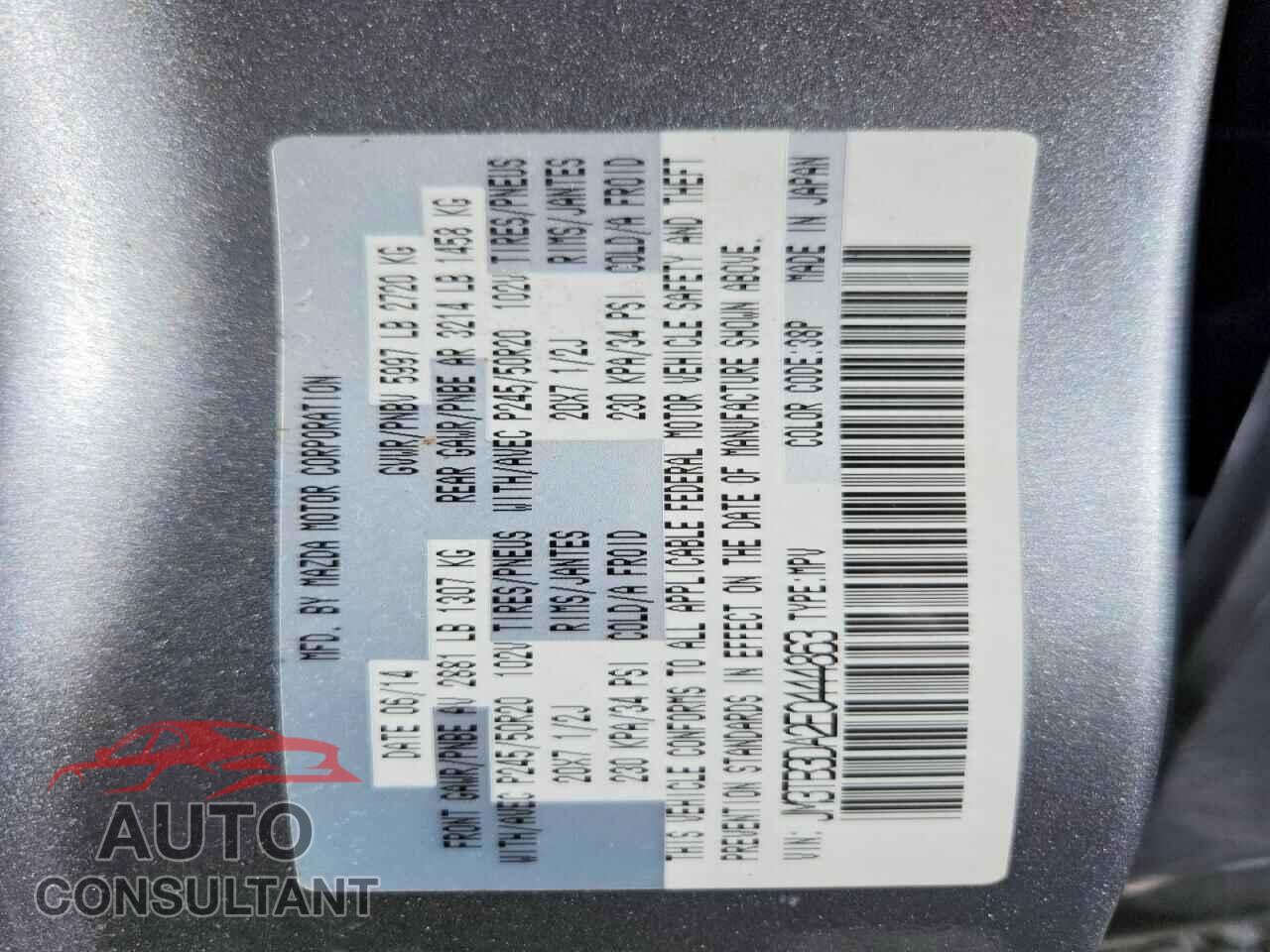 MAZDA CX-9 2014 - JM3TB3DA2E0444863