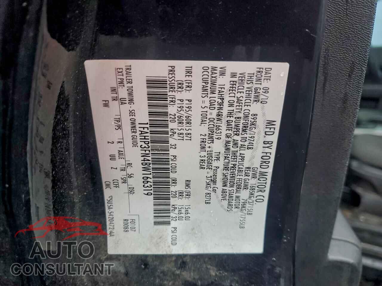 FORD FOCUS 2011 - 1FAHP3FN4BW166319