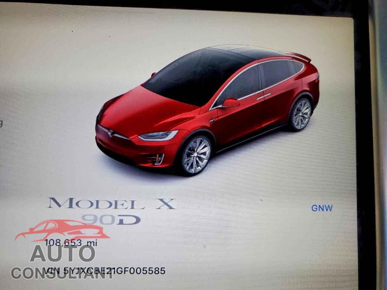 TESLA MODEL X 2016 - 5YJXCBE21GF005585